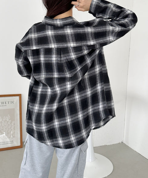 ビッグシルエットチェックシャツ | CL2243043 | ブラック