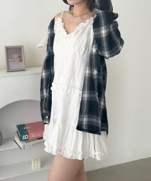 ビッグシルエットチェックシャツ | CL2243043 | ブラック