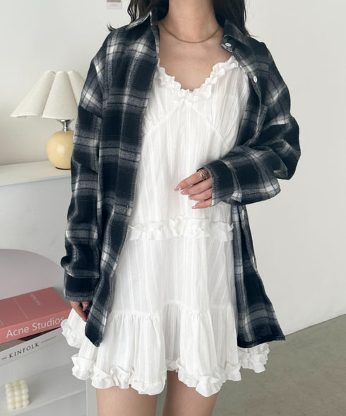 ビッグシルエットチェックシャツ | CL2243043 | ブラック