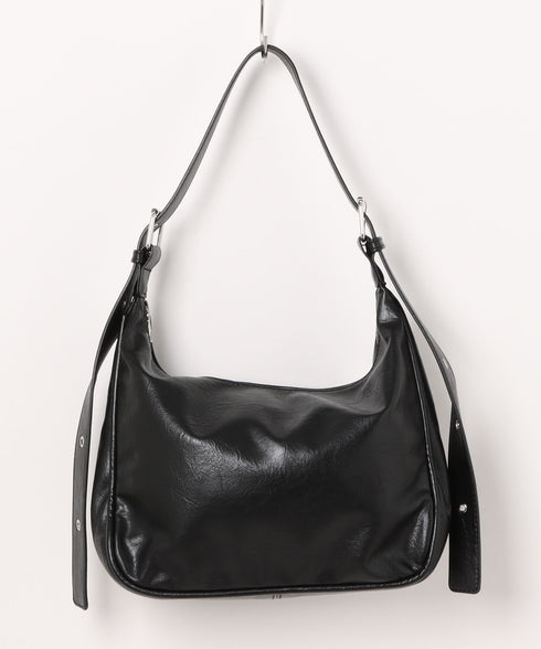 A4収納可 PUショルダーバッグ ユニセックス | MD1243022 | ブラック