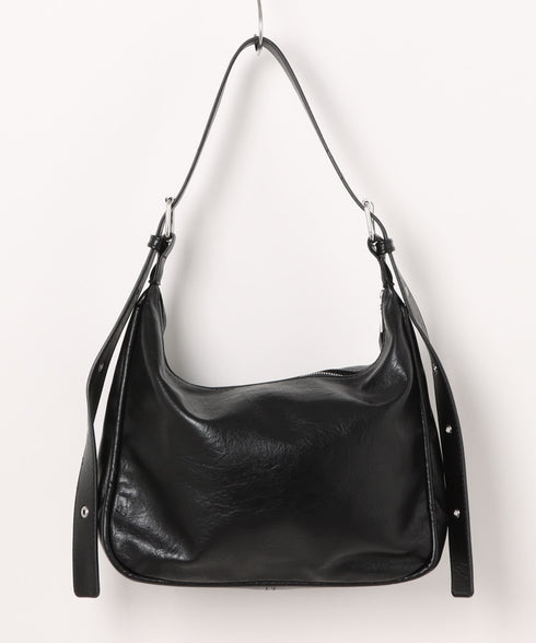 A4収納可 PUショルダーバッグ ユニセックス | MD1243022 | ブラック