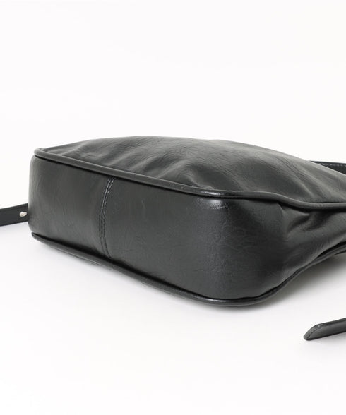 A4収納可 PUショルダーバッグ ユニセックス | MD1243022 | ブラック