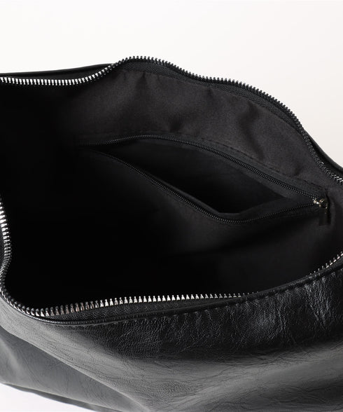 A4収納可 PUショルダーバッグ ユニセックス | MD1243022 | ブラック