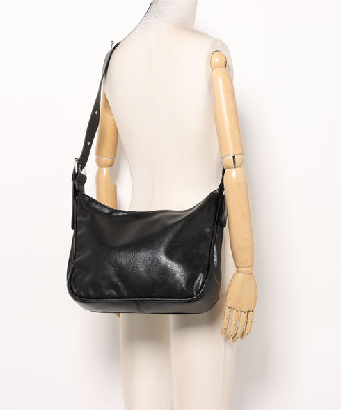 A4収納可 PUショルダーバッグ ユニセックス | MD1243022 | ブラック