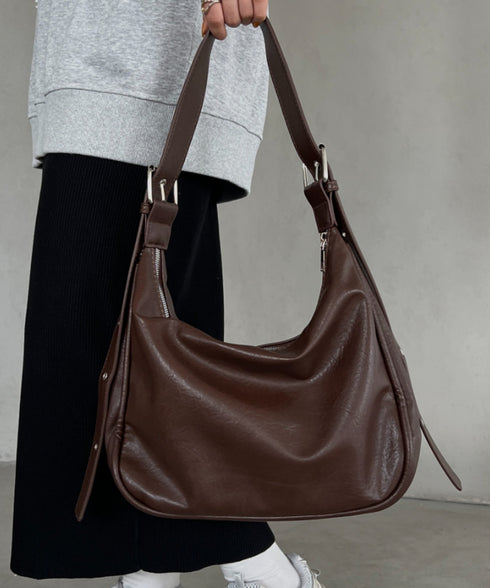 A4収納可 PUショルダーバッグ ユニセックス | MD1243022 | ブラウン