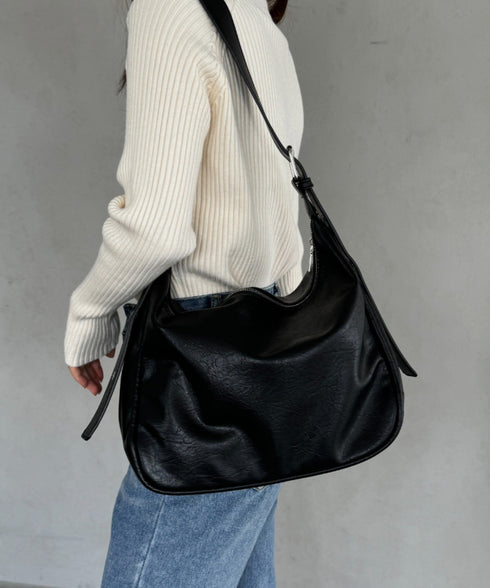 A4収納可 PUショルダーバッグ ユニセックス | MD1243022 | ブラック