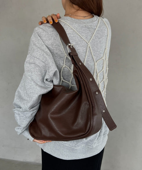 A4収納可 PUショルダーバッグ ユニセックス | MD1243022 | ブラウン