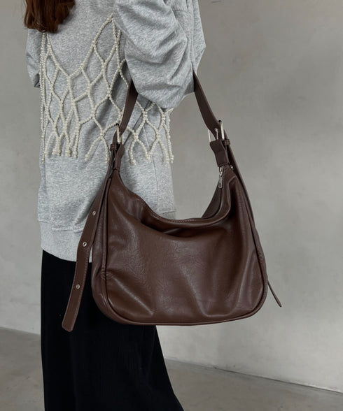 A4収納可 PUショルダーバッグ ユニセックス | MD1243022 | ブラウン