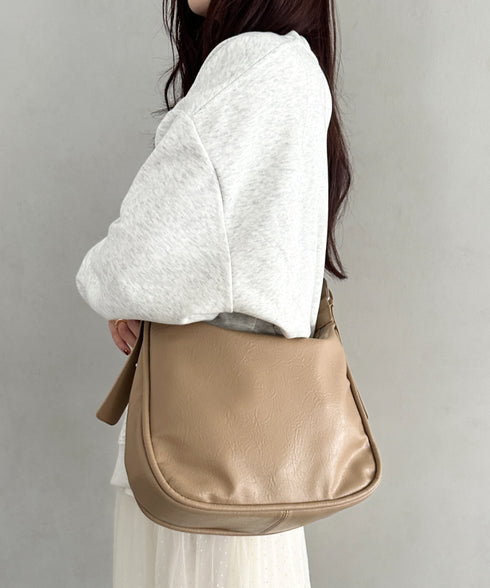 A4収納可 PUショルダーバッグ ユニセックス | MD1243022 | ベージュ