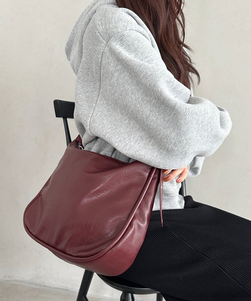 A4収納可 PUショルダーバッグ ユニセックス | MD1243022 | ワインレッド