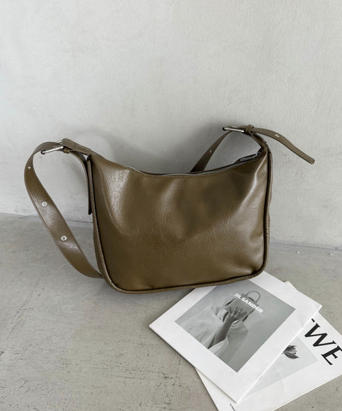 A4収納可 PUショルダーバッグ ユニセックス | MD1243022 | カーキ