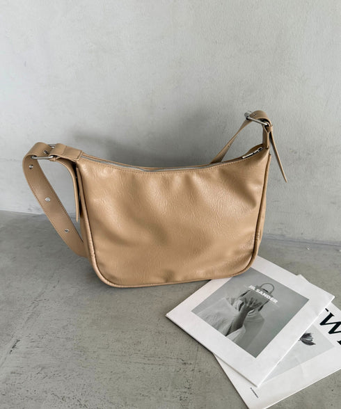 A4収納可 PUショルダーバッグ ユニセックス | MD1243022 | ベージュ