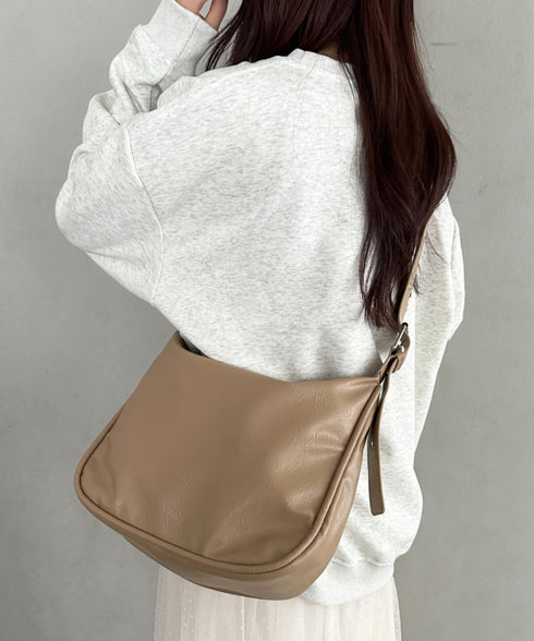 A4収納可 PUショルダーバッグ ユニセックス | MD1243022 | ベージュ