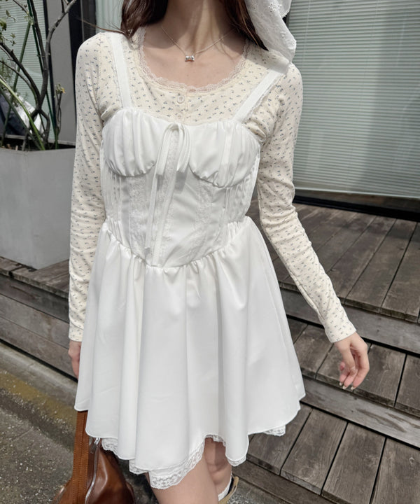 レースピンタックフレアワンピース | LO2243059 | ホワイト