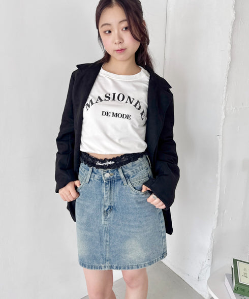 レースロゴレイヤードショートパンツ | NU2243073 | ブラック