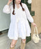 フリンジリボンレースティアードミニワンピース | LO2243114 | ホワイト