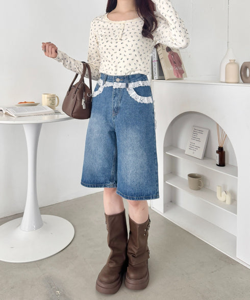 レースフラワーヘンリーネックトップス | NU2243094 | アイボリー