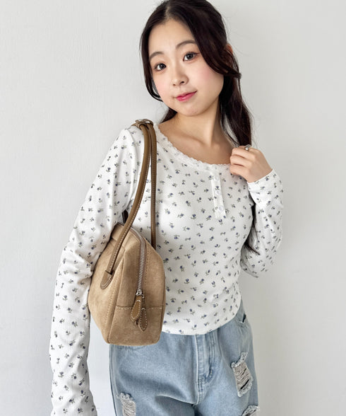 レースフラワーヘンリーネックトップス | NU2243094 | ホワイト