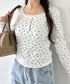 レースフラワーヘンリーネックトップス | NU2243094 | ホワイト