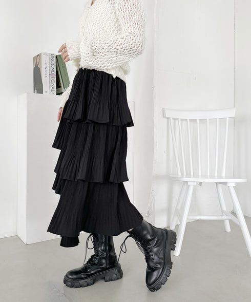 ボリュームティアードスカート | CL2243059 | ブラック