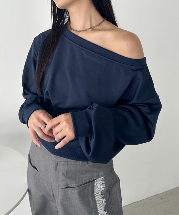 ワンショルダースウェットトップス | CL2243072 | ネイビー