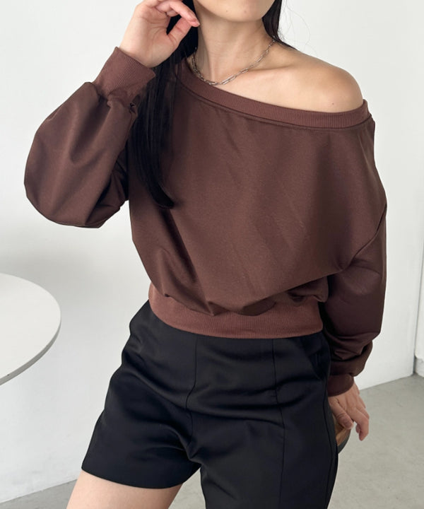 ワンショルダースウェットトップス | CL2243072 | ブラウン