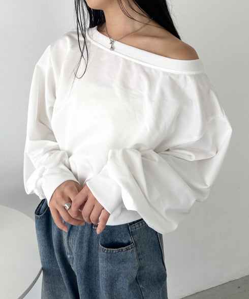 ワンショルダースウェットトップス | CL2243072 | ホワイト