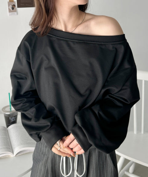 ワンショルダースウェットトップス | CL2243072 | ブラック
