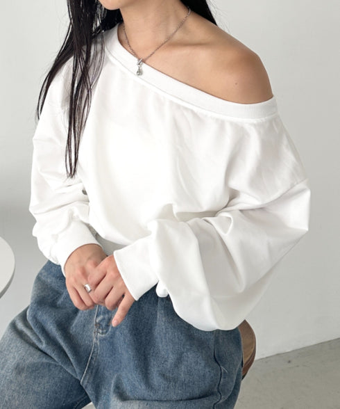 ワンショルダースウェットトップス | CL2243072 | ホワイト