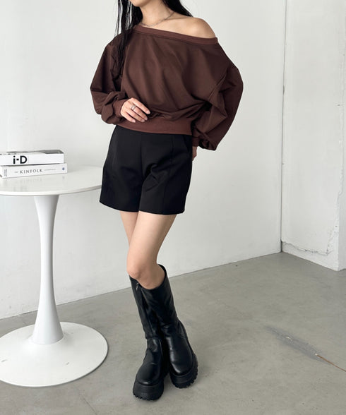 ワンショルダースウェットトップス | CL2243072 | ブラウン