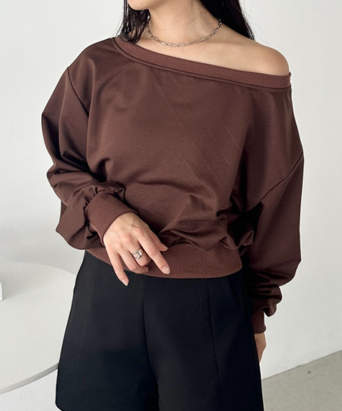 ワンショルダースウェットトップス | CL2243072 | ブラウン