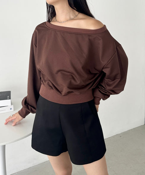 ワンショルダースウェットトップス | CL2243072 | ブラウン