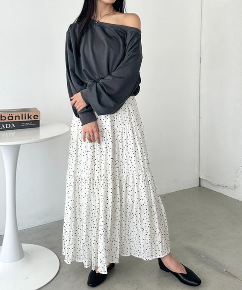 ワンショルダースウェットトップス | CL2243072 | チャコールグレー