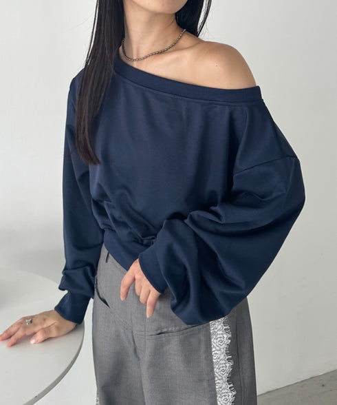 ワンショルダースウェットトップス | CL2243072 | ネイビー