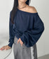 ワンショルダースウェットトップス | CL2243072 | ネイビー