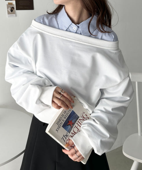 ワンショルダースウェットトップス | CL2243072 | ホワイト