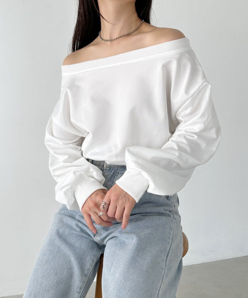 ワンショルダースウェットトップス | CL2243072 | ホワイト