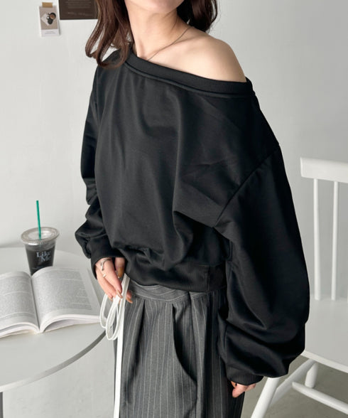 ワンショルダースウェットトップス | CL2243072 | ブラック