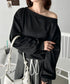 ワンショルダースウェットトップス | CL2243072 | ブラック