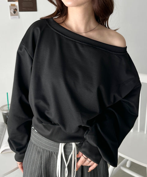 ワンショルダースウェットトップス | CL2243072 | ブラック