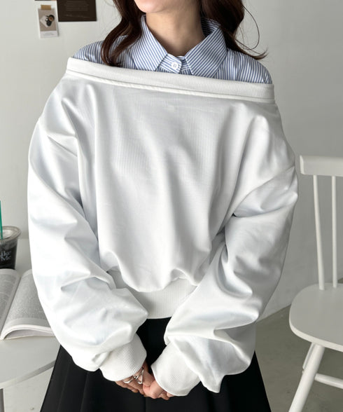 ワンショルダースウェットトップス | CL2243072 | ホワイト