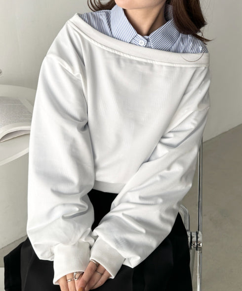 ワンショルダースウェットトップス | CL2243072 | ホワイト