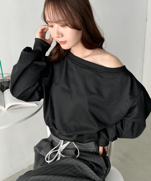 ワンショルダースウェットトップス | CL2243072 | ブラック