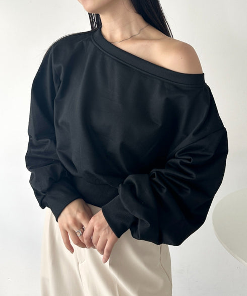 ワンショルダースウェットトップス | CL2243072 | ブラック