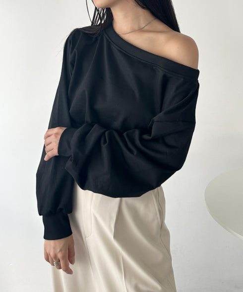 ワンショルダースウェットトップス | CL2243072 | ブラック