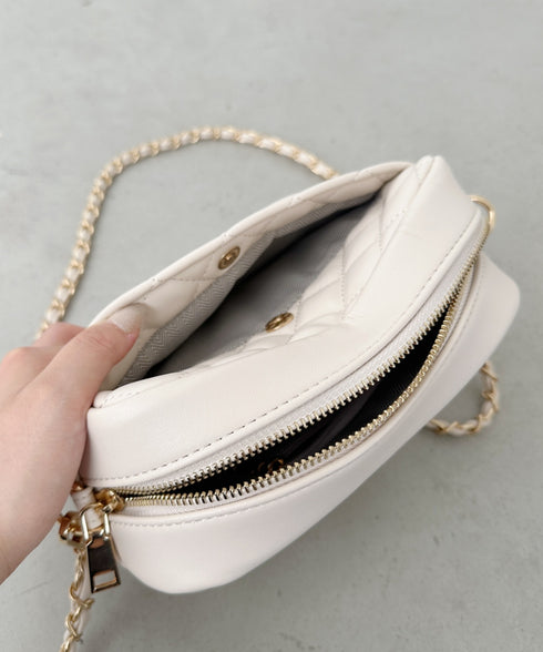 フラワーモチーフ キルティング チェーンショルダーバッグ | CL1243077 | ブラック