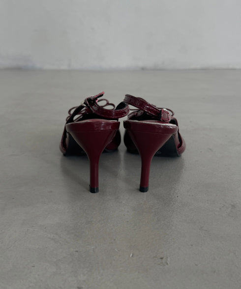 リボンエナメルミュールパンプス | MD3243038 | レッド
