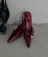 リボンエナメルミュールパンプス | MD3243038 | レッド