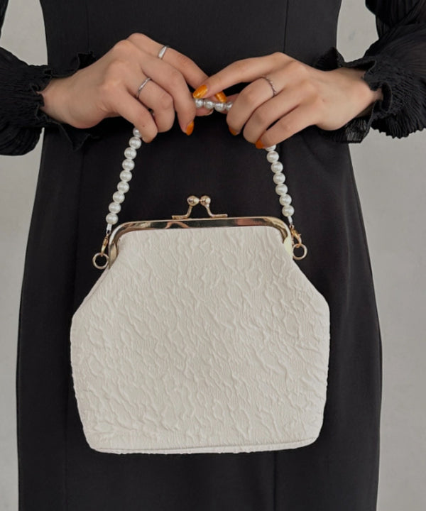 がま口パールチェーン2WAYパーティーバッグ 結婚式 お呼ばれ オケージョン | MD1243045 | アイボリー
