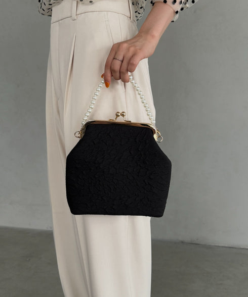 がま口パールチェーン2WAYパーティーバッグ 結婚式 お呼ばれ オケージョン | MD1243045 | ブラック